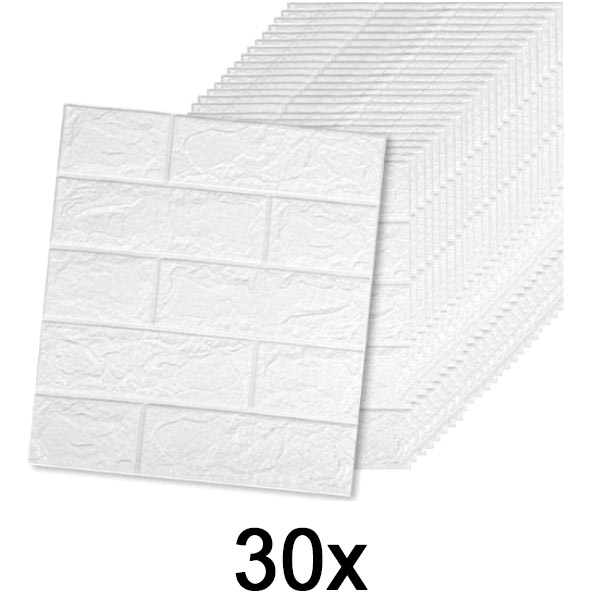 6x (5 броя) Самозалепващ се тапет с 3D ефект тухли | BRICKSBY