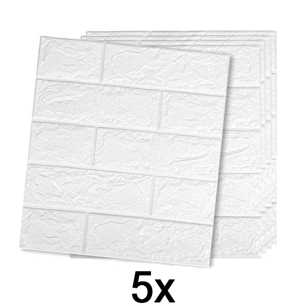 1x (5 броя) Самозалепващ се тапет с 3D ефект тухли | BRICKSBY
