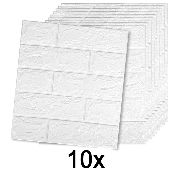 2x (5 броя) Самозалепващ се тапет с 3D ефект тухли | BRICKSBY